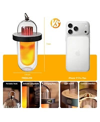 Aronkl Rechargeable Led Camping Lantern Flickering Flame IP54 Waterproof Outdoor Light