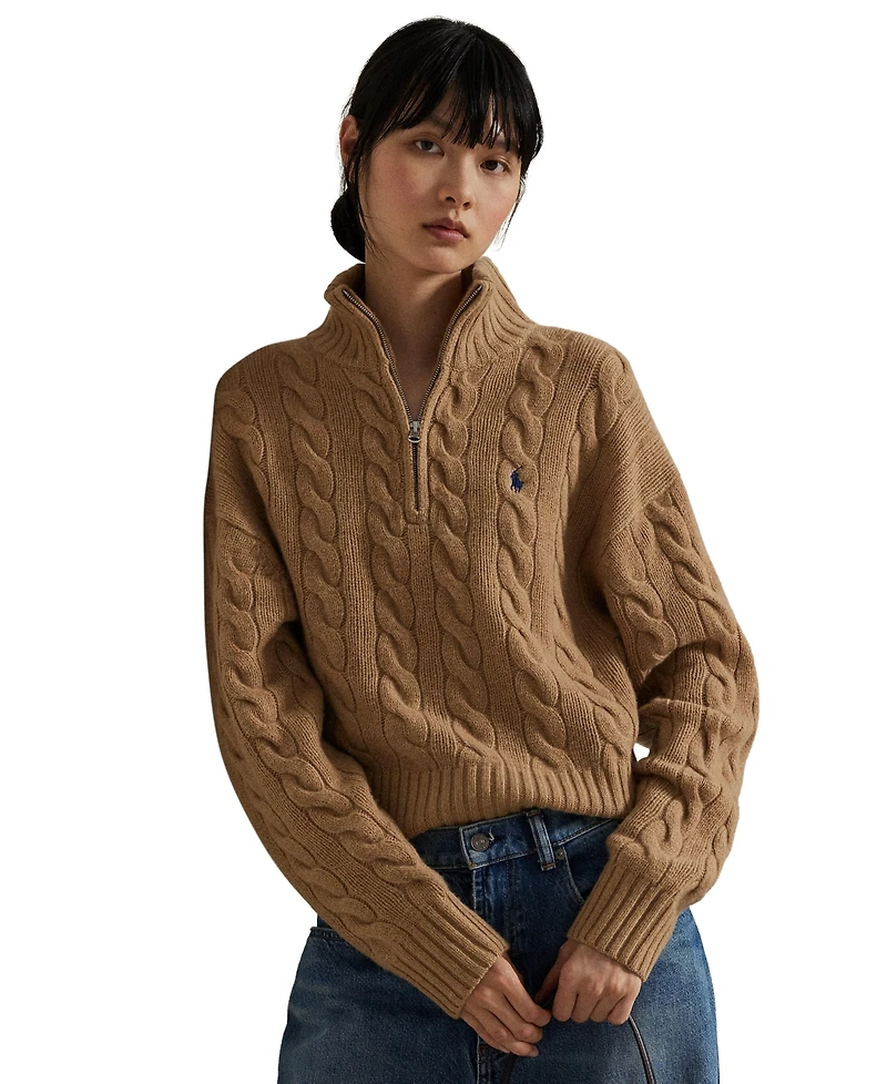 Polo Ralph Lauren Women's Cable-Knit Half-Zip Sweater