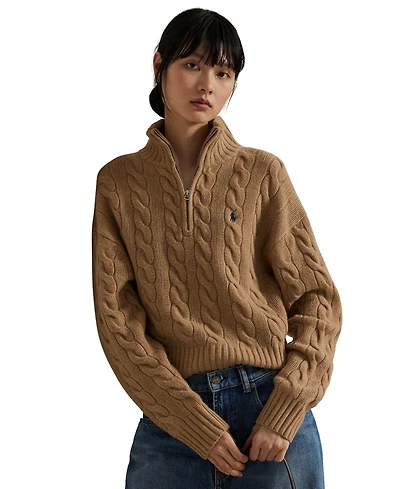 Polo Ralph Lauren Women's Cable-Knit Half-Zip Sweater