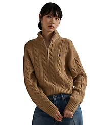 Polo Ralph Lauren Women's Cable-Knit Half-Zip Sweater