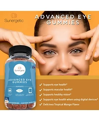 Sunergetic Eye Support Gummies with Lutein and Zeaxanthin Mango Flavor 60 Gummies