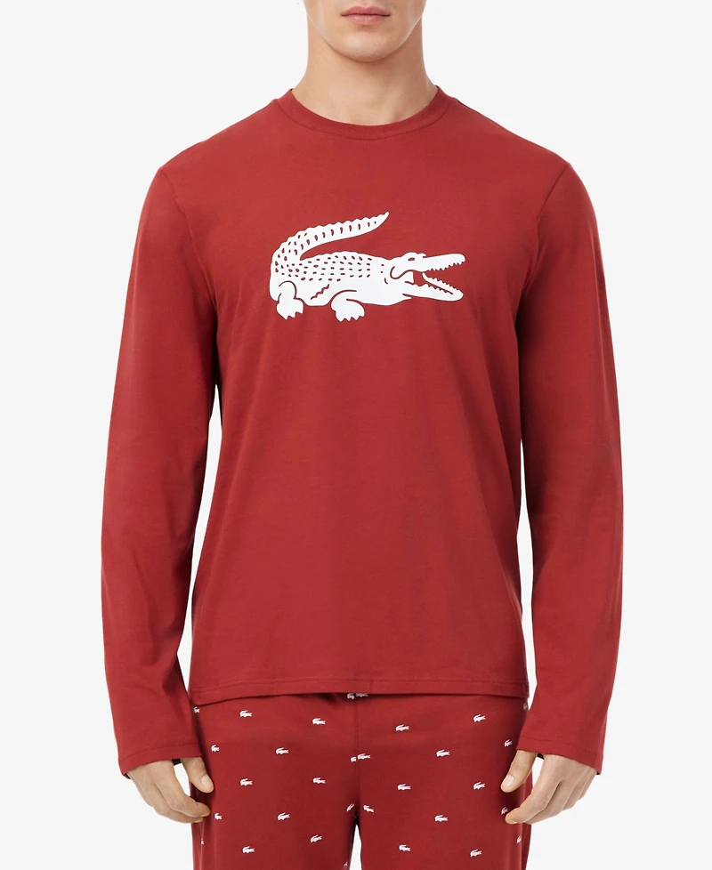 Lacoste Men's Crewneck Jersey Pajama, 2-Piece Set