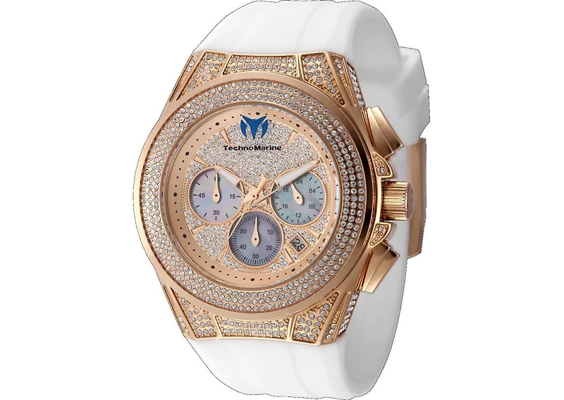 TechnoMarine Cruise Diva Pave Tm-125033 Women's 45mm Quartz Chronograph Watch