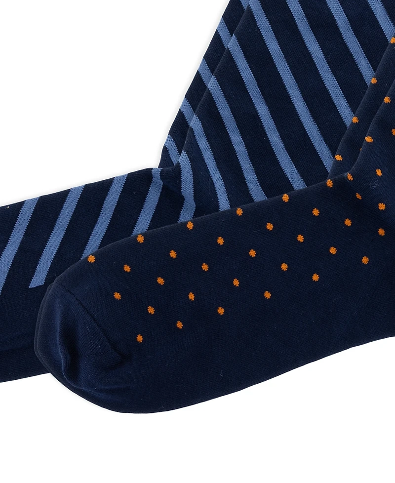 Polo Ralph Lauren Men's Dot & Stripe Slack Socks, 2-Pack