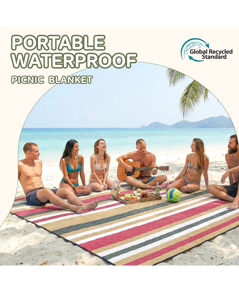 Piscifun Extra Large Waterproof Picnic Blanket Sandproof Foldable Portable Camping Beach Mat Multi Scene Outdoor Gear