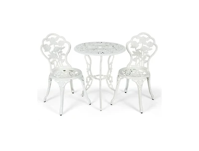 Mondawe Outdoor Cast Aluminum Patio Furniture Set with Rose Design