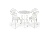Mondawe Outdoor Cast Aluminum Patio Furniture Set with Rose Design