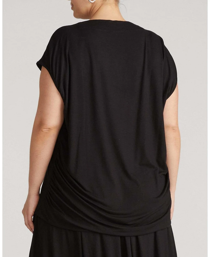 Universal Standard Plus Alida Draped Liquid Jersey Boat-Neck Top