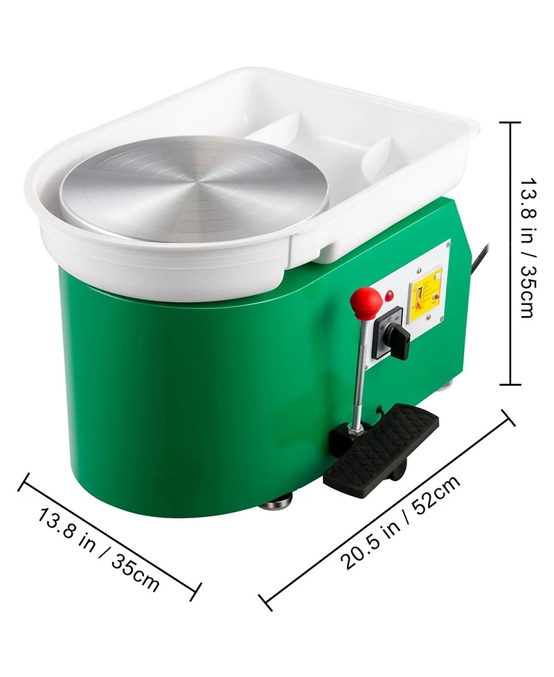 Yobtop Pottery Wheel for Ceramic Work Clay Art Diy 350W Electric Pottery Forming Machine, Adjustable Feet Lever Pedal, Clay Tool with Tray, 18 Piece