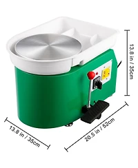 Yobtop Pottery Wheel for Ceramic Work Clay Art Diy 350W Electric Pottery Forming Machine, Adjustable Feet Lever Pedal, Clay Tool with Tray, 18 Piece