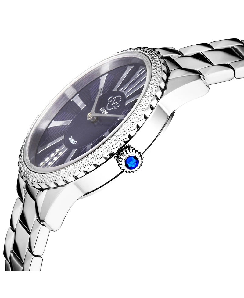 GV2 by Gevril Women's Siena Swiss Quartz Silver Stainless Steel Bracelet Diamond Watch
