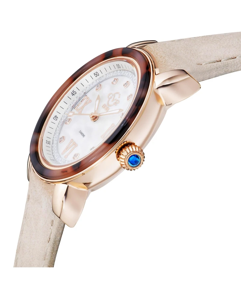 GV2 by Gevril Women's Genoa Swiss Quartz Ip Gold Stainless Steel Bracelet Diamond Watch