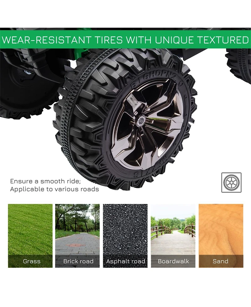 Yobtop 4 Wheeler 39.4"L x 25.6"W x 28.7"H Led Headlights, Music, Rechargeable Ride-On Atv, 66 lbs Capacity, Ages 3-7
