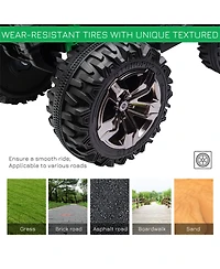 Yobtop 4 Wheeler 39.4"L x 25.6"W x 28.7"H Led Headlights, Music, Rechargeable Ride-On Atv, 66 lbs Capacity, Ages 3-7