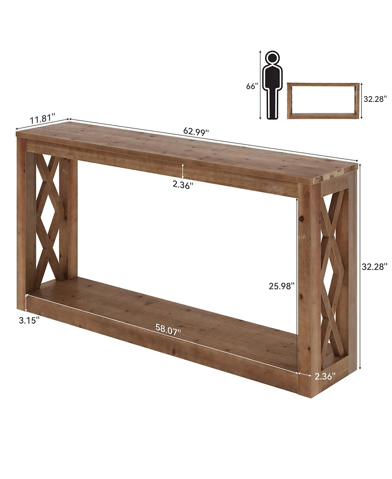 Tribesigns Farmhouse Solid Wood Console Table, Narrow Entryway Table