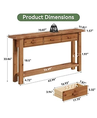 Tribesigns Extra Long Console Table with Storage, Narrow Wooden Sofa Table