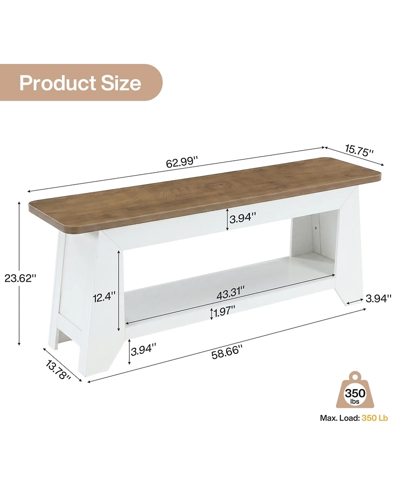 Tribesigns Tv Stand, Farmhouse Entertainment Center, Rustic Media Console