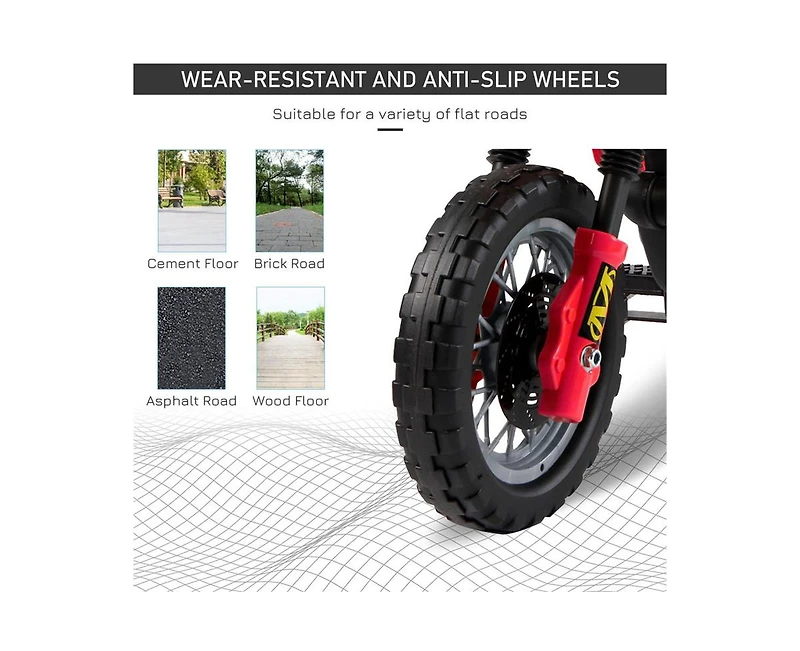 Yobtop 6V Kids Electric Motorcycle Dirt Bike Training-Wheel Battery-Powered Rechargeable Ride-On Toy, Ages 5+