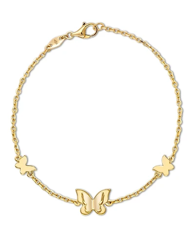 Devata Butterfly Chain Bracelet 14K Gold, 6.5 adj to 7.5 in, approx. 2.9 grams