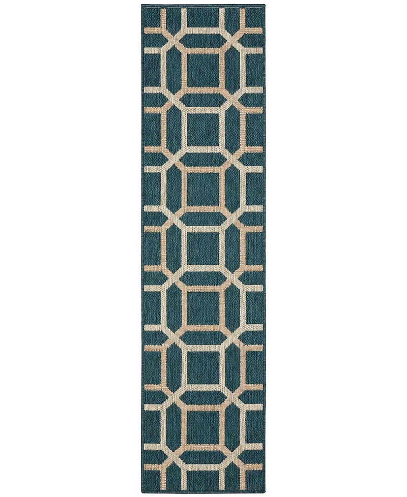 Oriental Weavers Latitude 806B3 Blue 1'10" x 7'6" Runner Rug