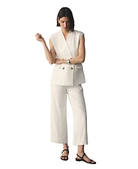 The Fold Women's Nera Double-Breasted Sleeveless V-Neck Waistcoat
