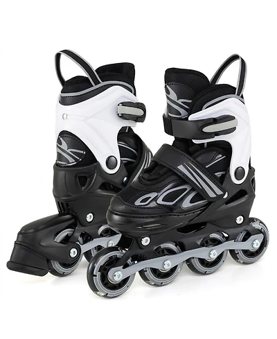 Sugift Adjustable Kids Inline Skates 4 Expandable Sizes with Led Wheels and Heel Brake Ages 5-7