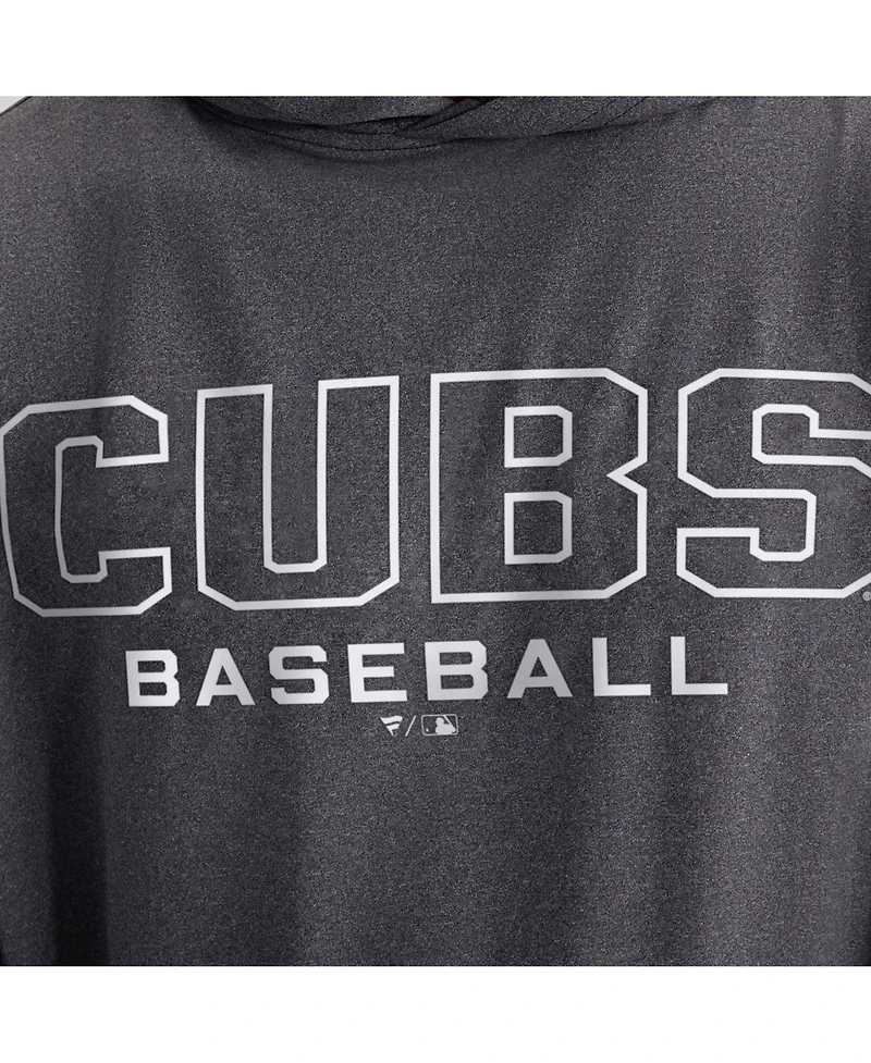 Fanatics Men's Charcoal Chicago Cubs ClutchLong sleeves Hooded T-Shirt