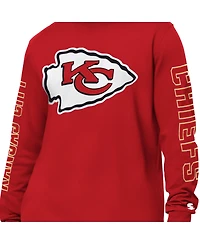 Starter Men's Red Kansas City Chiefs Clutch Hit Ii Long-Sleeve T-Shirt