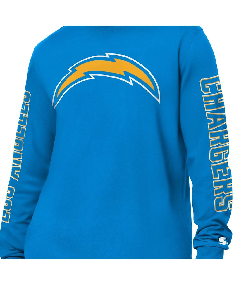 Starter Men's Powder Blue Los Angeles Chargers Clutch Hit Ii Long-Sleeve T-Shirt