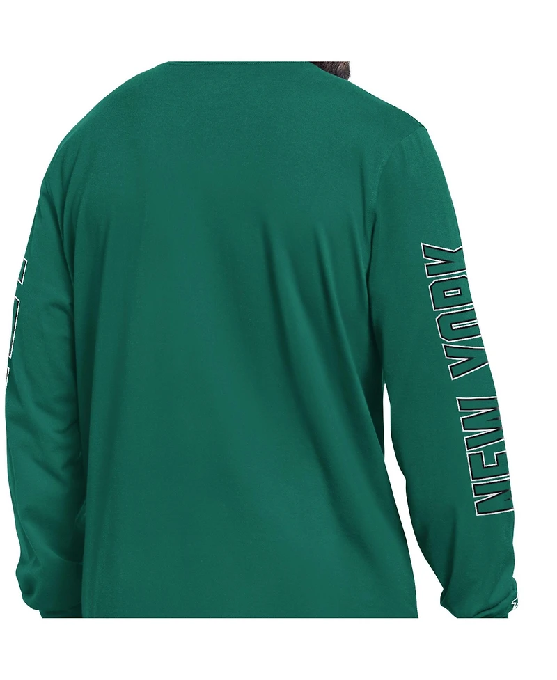 Starter Men's Green New York Jets Clutch Hit Ii Long-Sleeve T-Shirt