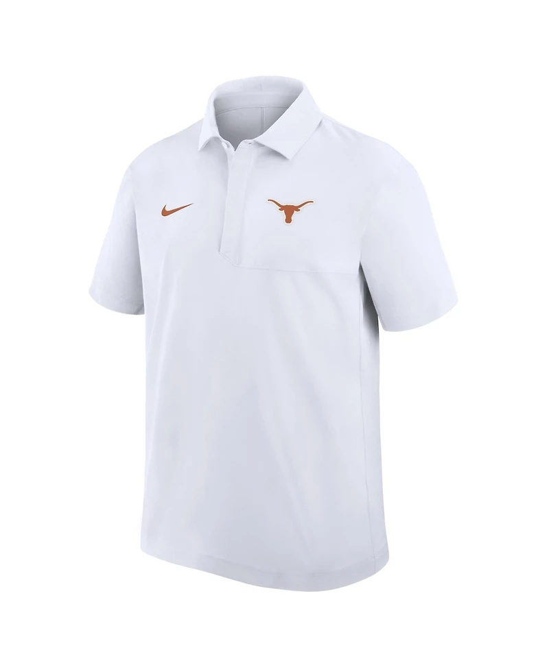 Nike Men's White Texas Longhorns Coaches Sideline Dri-fit Polo Shirt
