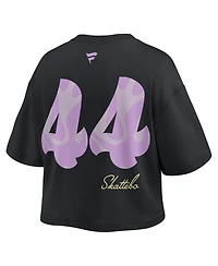 Fanatics Women's Cam Skattebo Black New York Giants Fashion Cropped T-Shirt