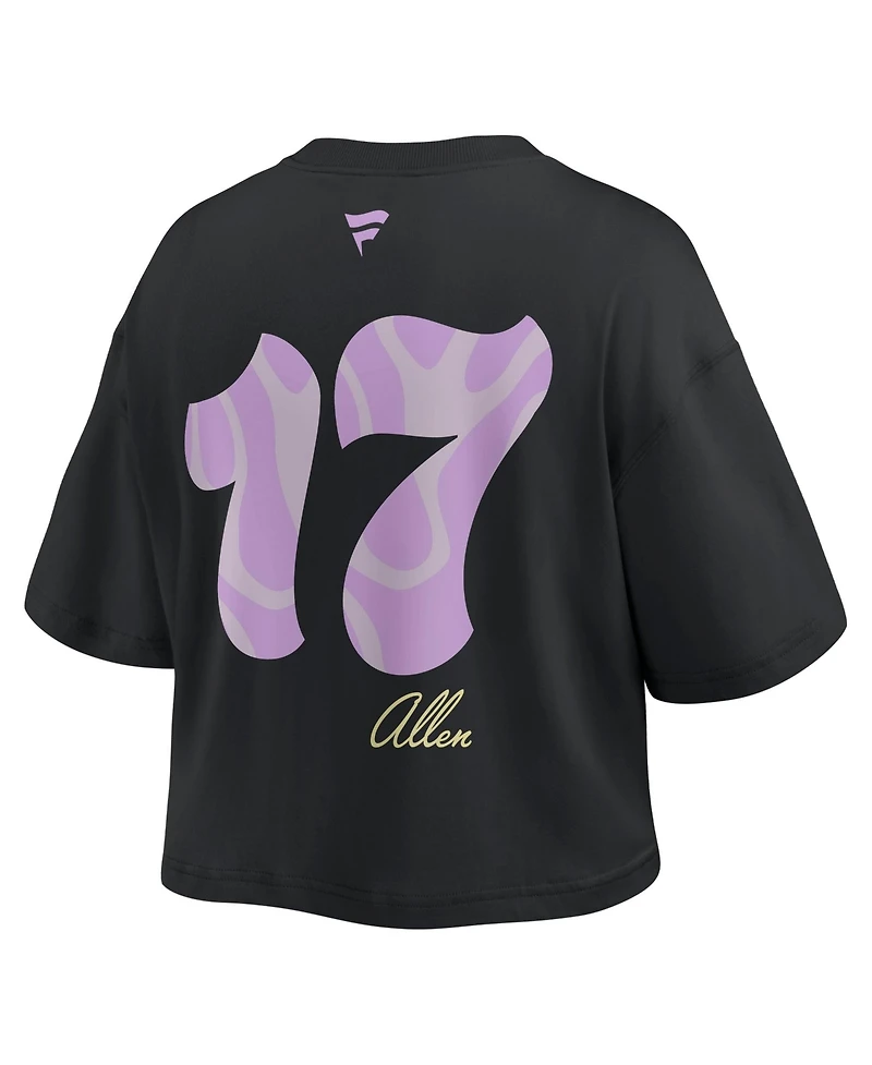 Fanatics Women's Josh Allen Black Buffalo Bills Fashion Cropped T-Shirt