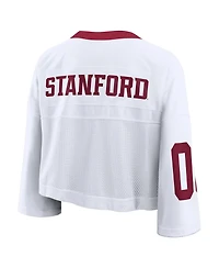 Nike Women's White Stanford Cardinal Oversized Logo Cropped Fashion Jersey