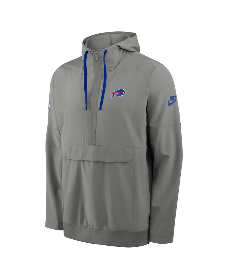 Nike Men's Gray Buffalo Bills Sideline Broken Rules Alternate Anorak Half-Zip Hoodie