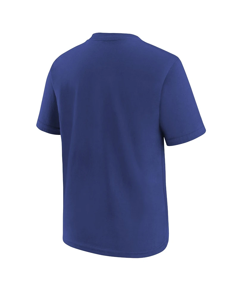 Nike Big Boys and Girls Royal Chicago Cubs Wordmark T-Shirt