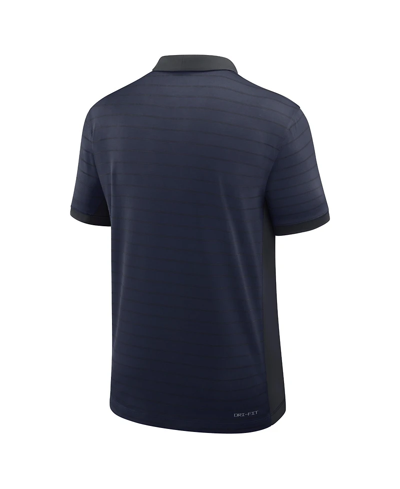 Jordan Men's Navy North Carolina Tar Heels 2026 Early Season Coaches Sideline Victory Stripe Dri-fit Polo Shirt
