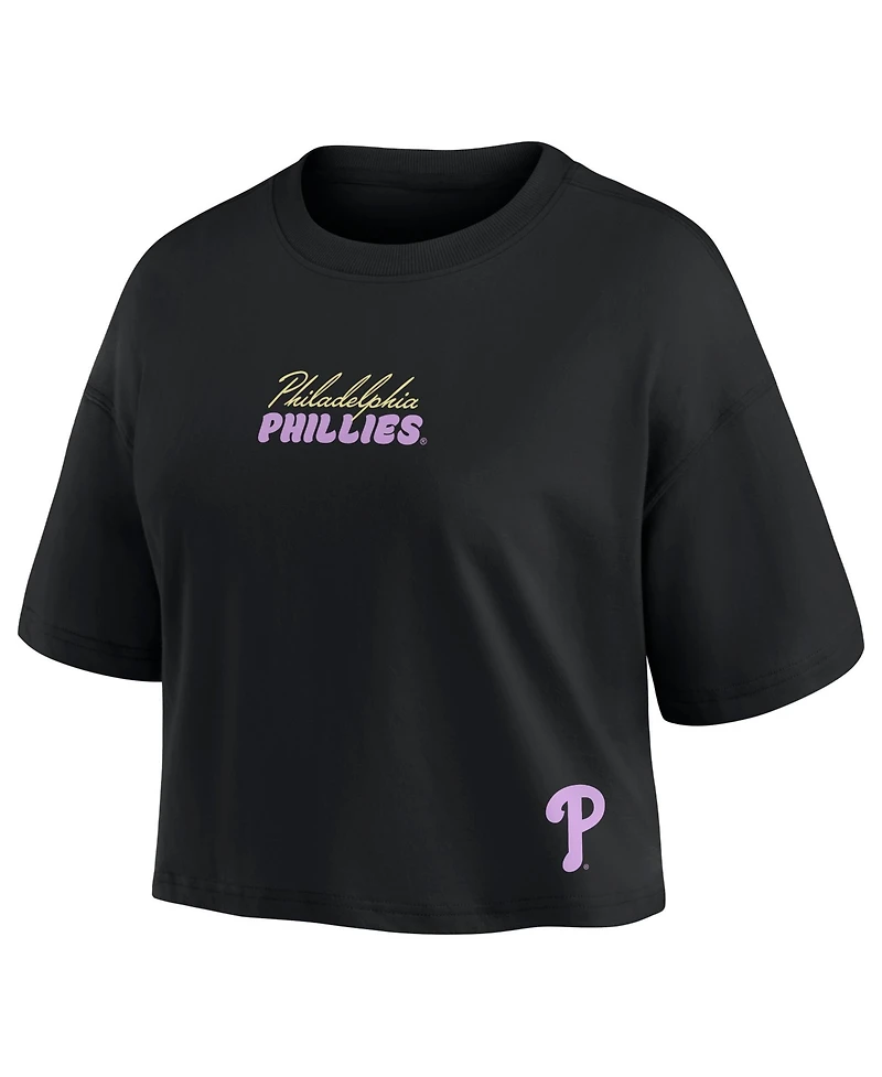 Fanatics Women's Kyle Schwarber Black Philadelphia Phillies Name Number Cropped Top