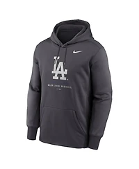 Nike Men's Anthracite Los Angeles Dodgers Therma-fit Hoodie