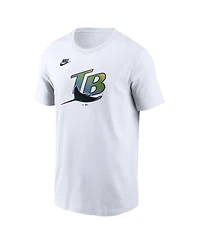 Nike Men's White Tampa Bay Rays Cooperstown Collection Logo T-Shirt