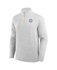 Fanatics Men's Heather Gray Tennessee Titans Clutch Quarter-Zip Pullover Sweatshirt