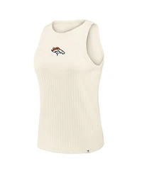 Fanatics Women's Cream Denver Broncos Star Play Tri-Blend Ribbed Tank Top