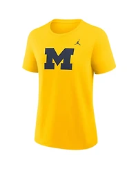 Jordan Women's Maize Michigan Wolverines Primary Logo T-Shirt
