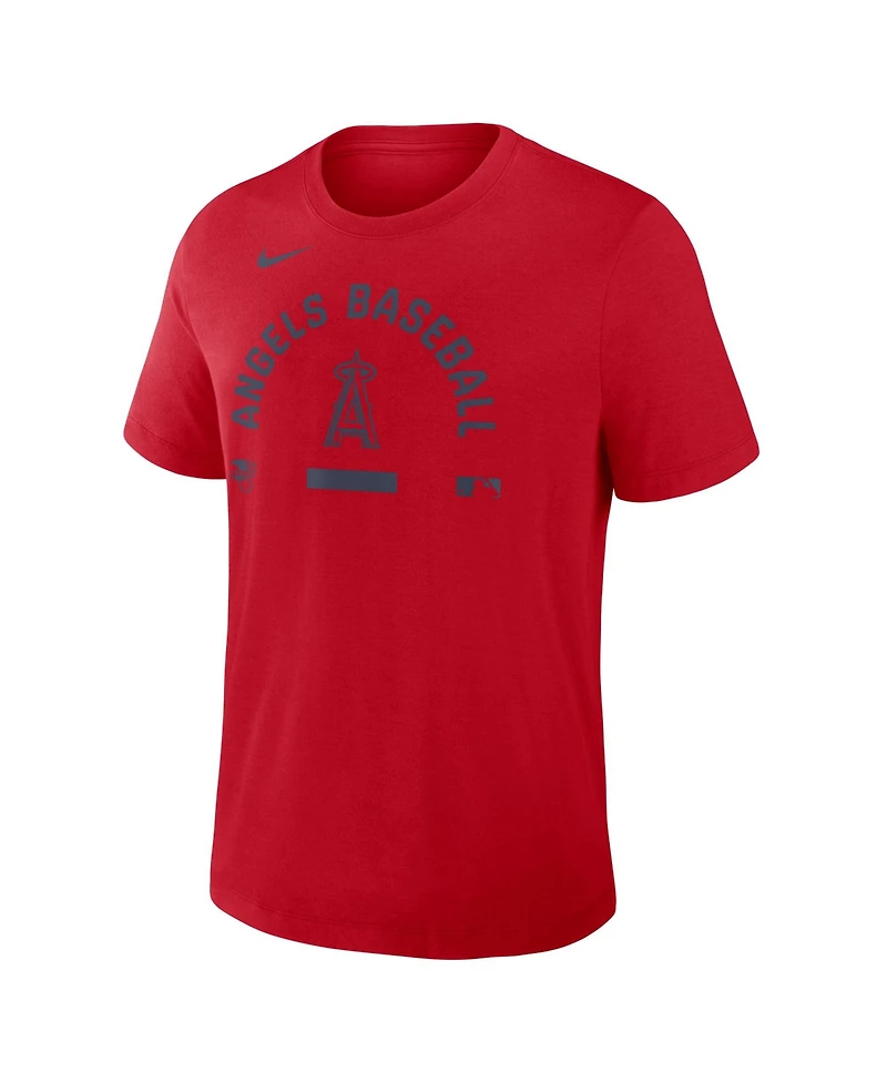 Nike Men's Red Los Angeles Angels Authentic Collection Early Work Tri-Blend Dri-fit T-Shirt