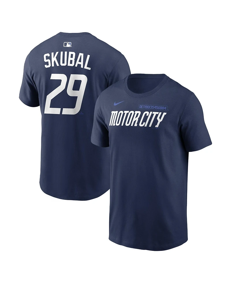 Nike Men's Tarik Skubal Navy Detroit Tigers City Connect Name Number T-Shirt