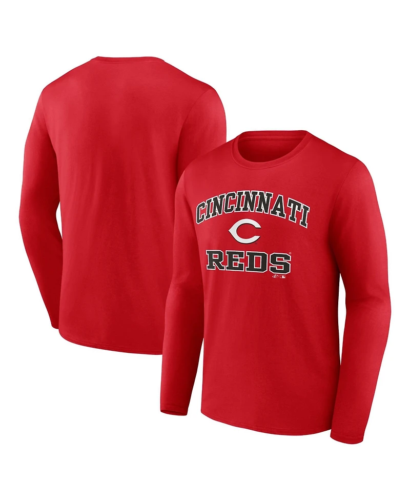 Logo Athletic Men's Red Cincinnati Reds Heart SoulLong sleeves T-Shirt