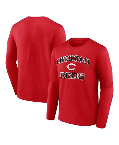 Logo Athletic Men's Red Cincinnati Reds Heart SoulLong sleeves T-Shirt