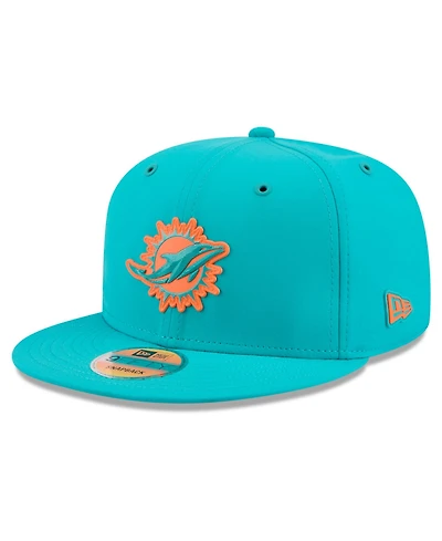 New Era Men's Aqua Miami Dolphins 2026 Sideline 9FIFTY Snapback Hat