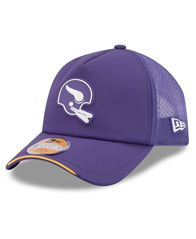 New Era Men's Purple Minnesota Vikings 2026 Sideline Throwback Apex 9FORTY Adjustable Trucker Hat