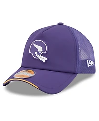 New Era Men's Purple Minnesota Vikings 2026 Sideline Throwback Apex 9FORTY Adjustable Trucker Hat
